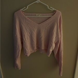 La Hearts| cropped long sleeve| light pink